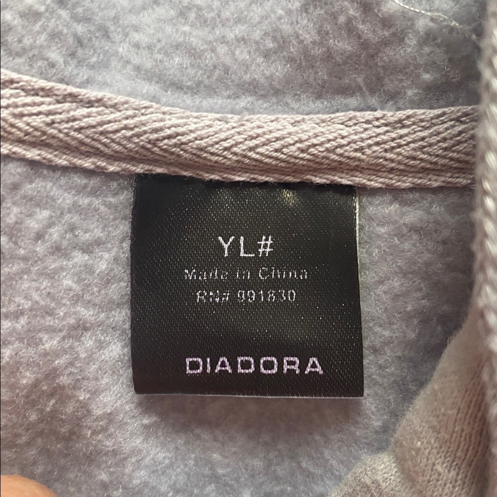 Diadora Light Gray Hoodie with Black Details - Picture 5 of 7